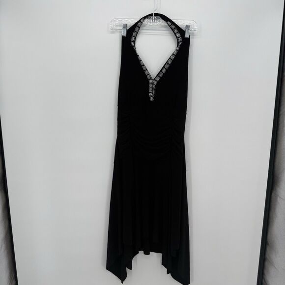 Taboo Vintage Black Y2k Halter Dress Asymmetrical Size 2XL Formal - Picture 1 of 14